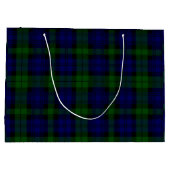 Tartan Blue Green Kariert Große Geschenktüte (Rückseite)