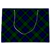 Tartan Blue Green Kariert Große Geschenktüte (Vorderseite)