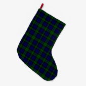 Tartan Blue Green Kariert Großer Weihnachtsstrumpf (Vorderansicht (hängend))