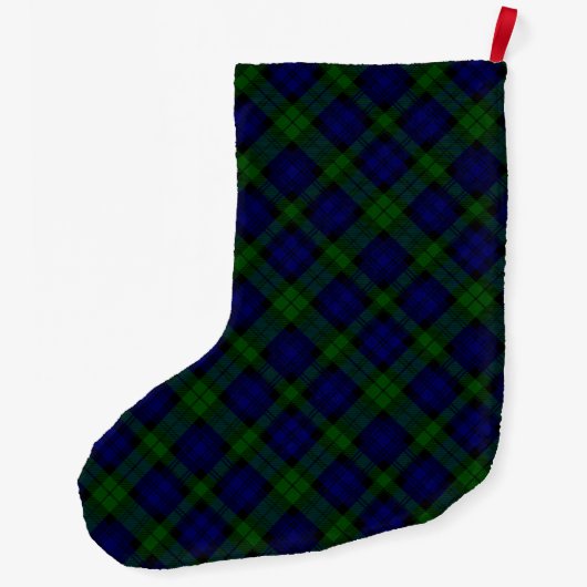 Tartan Blue Green Kariert Großer Weihnachtsstrumpf (Rückseite)