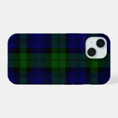 Tartan Blue Green Kariert iPhone 15 Hülle (Rückseite (Horizontal))