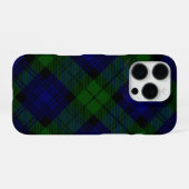 Tartan Blue Green Kariert iPhone Hülle (Rückseite (Horizontal))