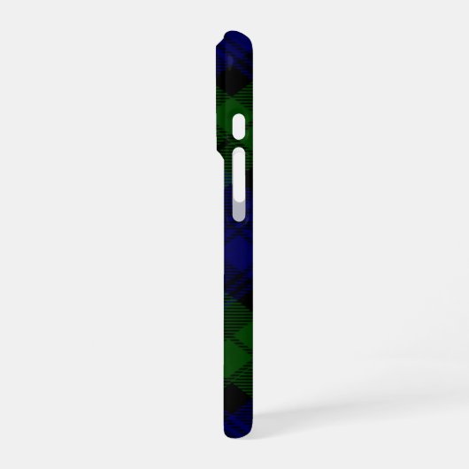 Tartan Blue Green Kariert iPhone Hülle (Linke Seite)