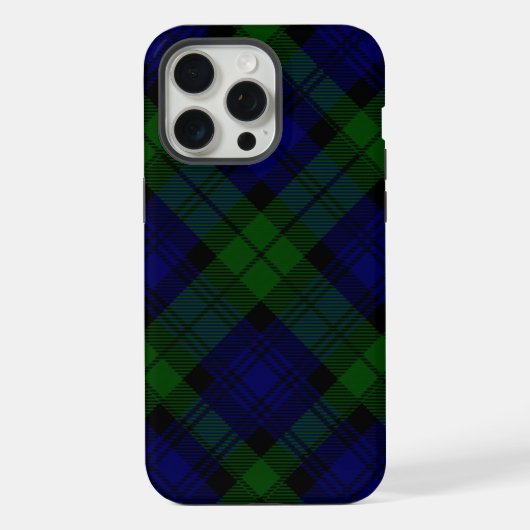 Tartan Blue Green Kariert iPhone Hülle (Rückseite)