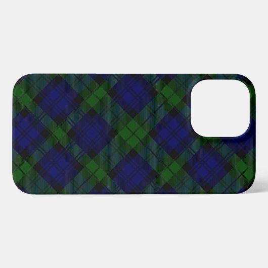 Tartan Blue Green Kariert iPhone Hülle (Rückseite (Horizontal))