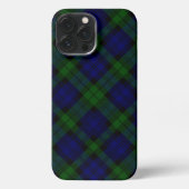 Tartan Blue Green Kariert iPhone Hülle (Rückseite)