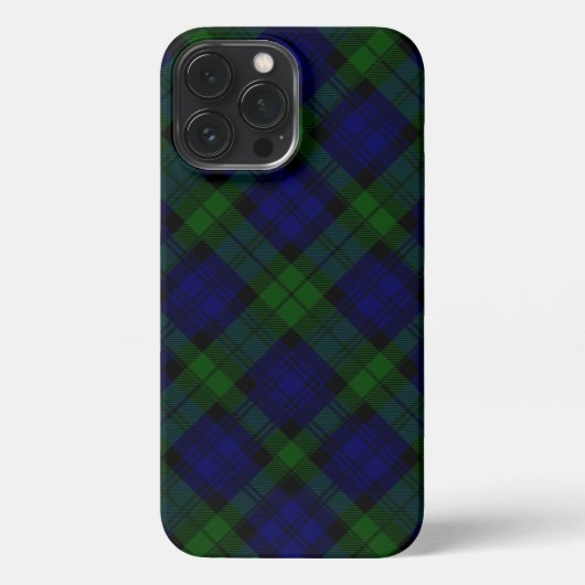 Tartan Blue Green Kariert iPhone Hülle (Rückseite)