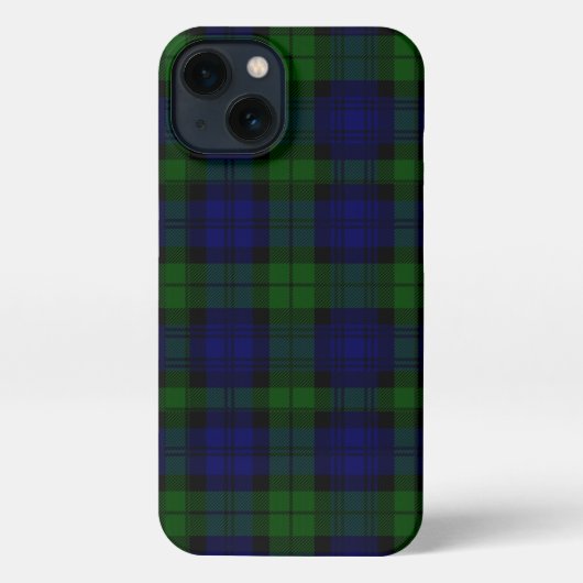Tartan Blue Green Kariert iPhone Hülle (Rückseite)
