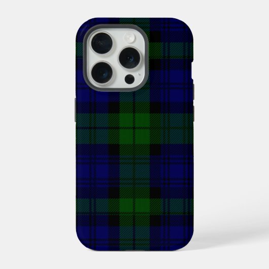 Tartan Blue Green Kariert iPhone Hülle (Rückseite)