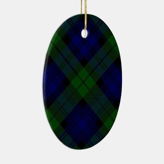 Tartan Blue Green Kariert Keramikornament (Rechts)