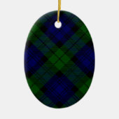 Tartan Blue Green Kariert Keramikornament (Vorne)