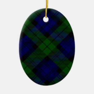 Tartan Blue Green Kariert Keramikornament