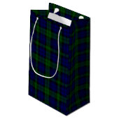 Tartan Blue Green Kariert Kleine Geschenktüte (Rückseite Schrägansicht)