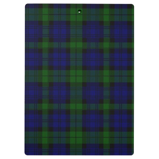 Tartan Blue Green Kariert Klemmbrett (Rückseite)