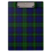 Tartan Blue Green Kariert Klemmbrett (Vorderseite)