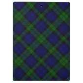 Tartan Blue Green Kariert Klemmbrett (Rückseite)