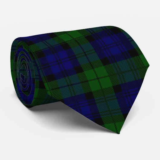 Tartan Blue Green Kariert Krawatte (Gerollt)