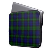 Tartan Blue Green Kariert Laptopschutzhülle (Vorderseite Links)