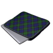 Tartan Blue Green Kariert Laptopschutzhülle (Vorne Knopf)