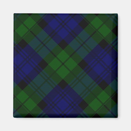 Tartan Blue Green Kariert Magnet (Vorne)