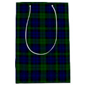 Tartan Blue Green Kariert Mittlere Geschenktüte (Vorderseite)