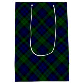 Tartan Blue Green Kariert Mittlere Geschenktüte (Rückseite)