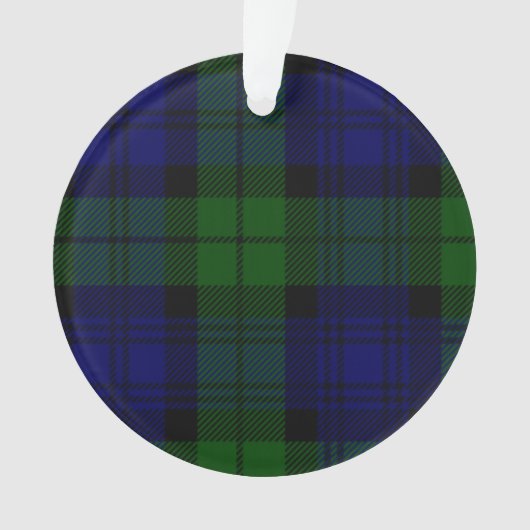 Tartan Blue Green Kariert Ornament (Vorderseite)
