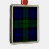 Tartan Blue Green Kariert Ornament Aus Metall (Rechts)