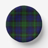 Tartan Blue Green Kariert Pappteller (Vorderseite)