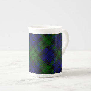 Tartan Blue Green Kariert Porzellantasse