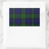 Tartan Blue Green Kariert Rechteckiger Aufkleber (Tasche)