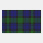 Tartan Blue Green Kariert Rechteckiger Aufkleber (Vorderseite)