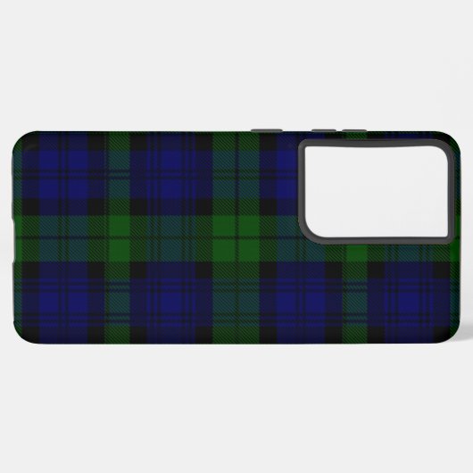 Tartan Blue Green Kariert Samsung Galaxy Hülle (Linke Seite)