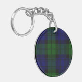 Tartan Blue Green Kariert Schlüsselanhänger (Vorderseite links)