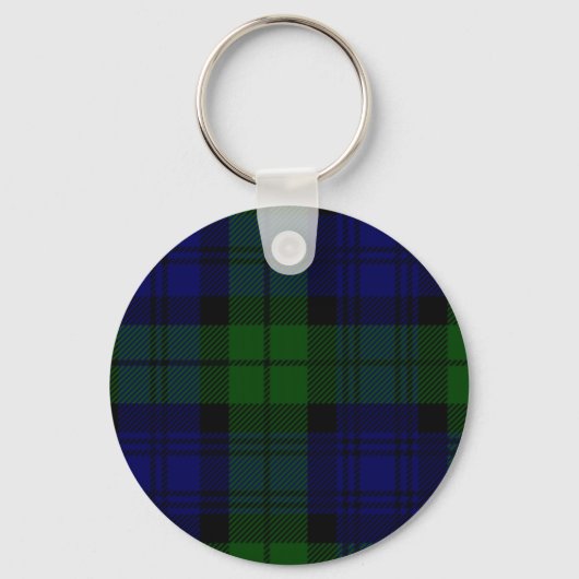 Tartan Blue Green Kariert Schlüsselanhänger (Vorderseite)