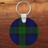Tartan Blue Green Kariert Schlüsselanhänger (Vorderseite)
