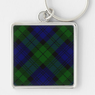 Tartan Blue Green Kariert Schlüsselanhänger
