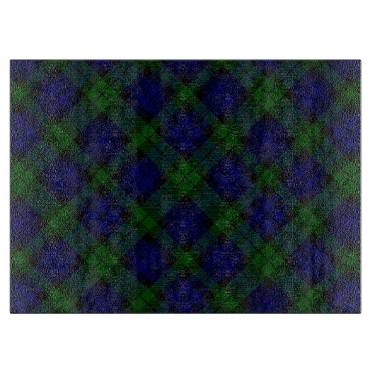 Tartan Blue Green Kariert Schneidebrett (Vorderseite)
