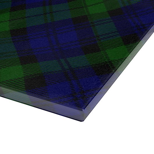 Tartan Blue Green Kariert Schneidebrett (Ecke)
