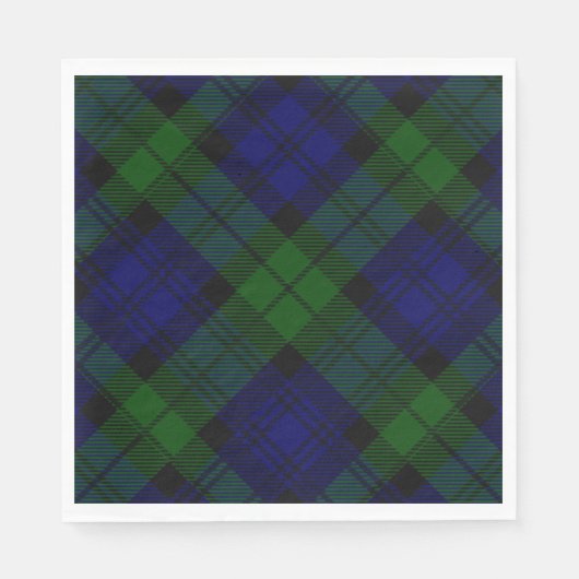 Tartan Blue Green Kariert Serviette (Vorderseite)