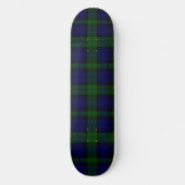 Tartan Blue Green Kariert Skateboard (Vorderseite)