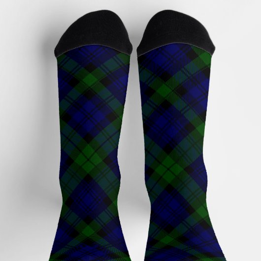 Tartan Blue Green Kariert Socken (Oben)