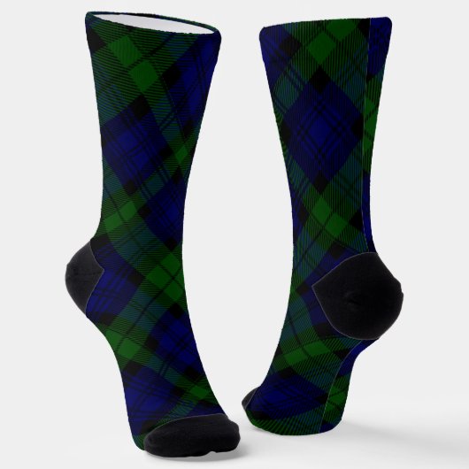 Tartan Blue Green Kariert Socken (Gewinkelt)