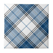 Tartan Blue White Fliese (Vorderseite)