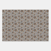 Tartan-Blumen-Gelb-Grau-Set Geschenkpapier Set (Vorderseite 2)
