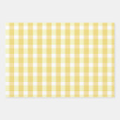Tartan-Blumen-Gelb-Grau-Set Geschenkpapier Set (Vorderseite)
