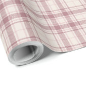 Tartan - Boho Cement White mit Licht bis dunkelros Geschenkpapier (Rolleneckpunkt)