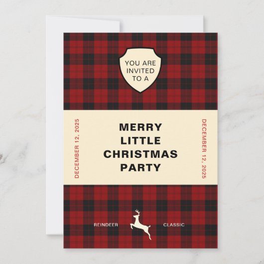 TARTAN BOOK COVER CHRISTMAS PARTY EINLADUNG (Vorderseite)