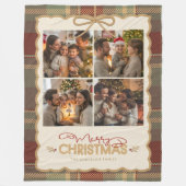 Tartan Border Christmas 4 Photo Template ID1141A Fleecedecke (Vorderseite)