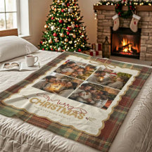 Tartan Border Christmas 4 Photo Template ID1141A